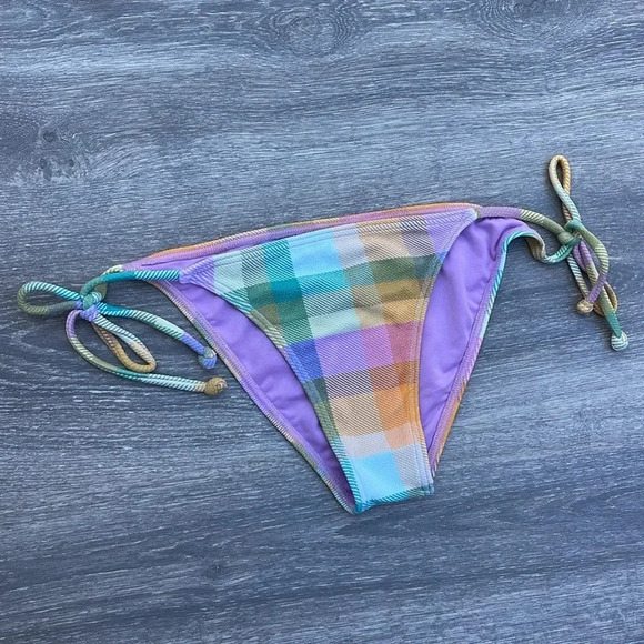 Billabong Warm Waves Drew Bikini Top & Tie Side Bikini Bottoms, multi checkered - Picture 11 of 16